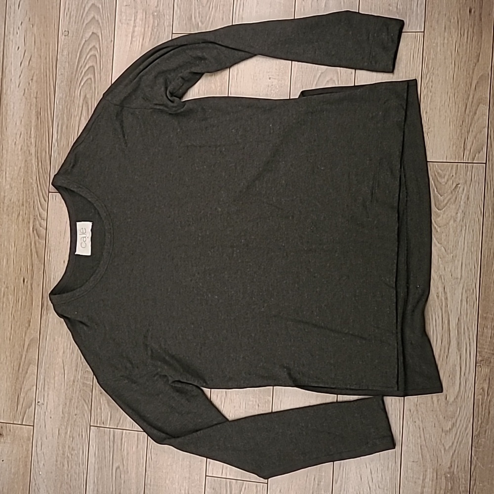 CALE Canada Dark Grey Viscose Spandex Sz XL Womens Casual‎ Long Sleeve Shirt Top